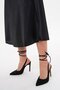 Black Suede 10.5 cm Ankle Strap Stiletto Heeled Shoes - 5