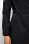 Rib Collar Raglan Sleeve Water Repellent Trench Coat Black 6758 - 6