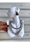 Women's Silver Color Ring Chain ​​Steel Necklace - 5