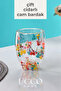 Double Walled 350 ml Floral Borosilicate Glass Cup – Heat Resistant Stylish Coffee Water Soft Drink Lemonade