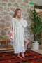 Muslin Kimono 100% Cotton Bohemian Symbol Printed Patterned Bathrobe Kaftan Dressing Gown - 4