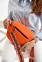 Women's Crossbody Bag Waist Bag Geometric Woven Strap Orange - 3