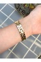 Vintage Round Gold Inside White Women Wrist Watch - 8
