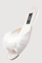 Women's Heelless Feathered Dowry Bridal Gift House Slippers Vr.G01.80C.Y01 - 3