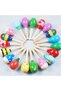 2 Pieces All Wooden Colorful Maracas Set Children's Toy Rattle - 2