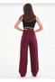 Women's Pleated Fabric High Waist Palazzo Pants - 4