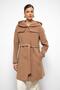Hooded Cape Detailed Coat Kamel 3109 - 3