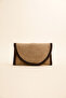 Handmade Handheld Detailed Jute Straw Bag, Envelope Portfolio Bamboo-Wicker Color Clutch Bag. - 3