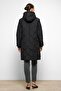 Hooded Zip-Closure Rib Knit Detail Quilted Jacket BLACK 6776 - 7