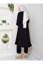 Women's Stone and Ruffle Detailed Long Tunic Trousers Double Hijab Set - 2
