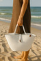 Jute Straw White Color Beach Bag Daily Use Long Handle Shoulder Bag Handmade Natural Trend Bag - 4