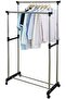 Clothes Garments Rack Leostar Metal Silver Double Pole Telescopic Hanger - 2