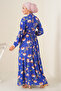Women's Judge Collar Hijab Dress C.Cobalt Blue 1054 - 5
