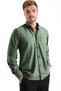 Men's Shirt Green Shirt Lycra Long Sleeve Pocketed Comfortable Fit Loose Draped Cotton - 2