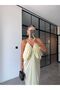 DRAPEY YELLOW SIDE-OPENING SATIN DRESS - 6