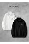 King-Queen Black-White 3-Thread Half Zipper Double Sweatshirt Lover Couple Combination