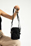 Black Unisex Phone Holder, Wallet, Card Holder, Cross Strap Shoulder Bag, 18X13Cm - 3
