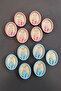 Mother's Lap Patterned Welcome Wooden Baby Magnet Pink - 20 Pieces - 7