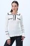 Women's Ecru Polo Neck Button Detailed Knitwear Blouse Alc-X14289 - 3