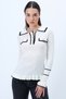 Women's Ecru Polo Neck Button Detailed Knitwear Blouse Alc-X14289 - 4