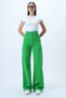 Women's Green 5 Pocket Gabardine Palazzo Trousers Alc-X14303 - 2