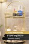 Bathroom Organizer 2 Tiers 40 CM Gold Luxury Organizer Organizer Bathroom Shelf Shampoo Holder Decorative - 4