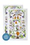 مجموعة من 2 منشفة مطبخ بيضاء مطبوعة