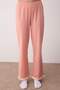 Salmon 100% Cotton Ruffled Double-Breasted Collar Knitted Pajama Set THMAW26PT00002 - 3