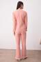 Salmon 100% Cotton Ruffled Double-Breasted Collar Knitted Pajama Set THMAW26PT00002 - 4