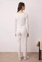 White 100% Cotton Floral Ribbon/Bow Textured Pique Fabric Knitted Pajama Set Thmaw26Pt00069 - 4