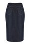 Koyu Mavi Ön Yırtmaçlı Midi Boy %100 Pamuk Non-Stretch Büyük Beden Denim Etek TBBSS23AZ00054 - 11