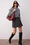 Anthracite Belted Striped A-Line/A-Line Woven Mini Skirt Twoaw26Et00031 - 3