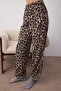 Gri-Çok Renkli Leopar Desenli Biyeli Üst Yumoş, Alt %100 Pamuklu Örme Pijama Takımı THMAW26PT00035 - 3