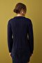 Navy Blue Wool Basic Polo Neck Knitwear Cardigan |   Twoaw26Hi00084 ​​ - 4