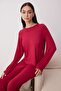 Burgundy Raglan Sleeve Viscose Knitted Pajama Set Thmaw26Pt00019 - 3