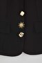 Special Collection Black Gold Button Detail Woven Plus Size Vest TBBAW26BH00000 - 6