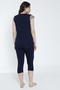 Women's Viscose Lycra Fabric Lace Detailed Bottom-Top Capri Suit 14173 - 8
