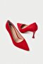 Genuine Leather Mb970-Kr Women's Thin 9 cm Heels Red Suede Stiletto & Heels Shoes - 5