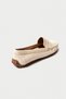 Genuine Leather 202-Bj Oval Toe Women's Beige Ballerina & Loafer Shoes - 5