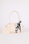 Women's Cream Adjustable Strap Scarf and Card Holder Gift Hand and Shoulder Bag Mori - 4