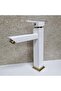 Venita Square Open Close Bowl Type Tall Sink Faucet White Gold - 3