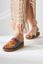 Women's Denim Blue Purple Comfort Laser Cut Genuine Leather Women's Slippers - 5