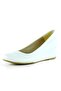 Maya White Round Toe Wedge Heeled Casual Shoes - 2
