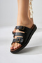 Cosima Black Three-Stripes Women's Slippers - 3