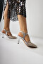 Wilma Silver Stone Heeled Women's Shoes - 5