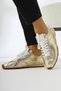 Genuine Leather Alisa Gold Lace-Up Casual Women's Shoes - 3