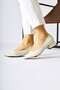 Genuine Leather Berta Beige Pointed Toe Low Heel Shoes Women's Classic Heeled Shoes - 3