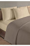 100% Natural Cotton 4 Layer Muslin Luxury Double Pique Set Dark Beige 200X230Cm