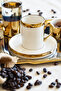 Gözde 5 Piece Gold Gilded Coffee Presentation Set - 2