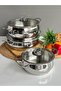 Stainless Steel 6 Piece Cookware Set with Glass Lid - 2